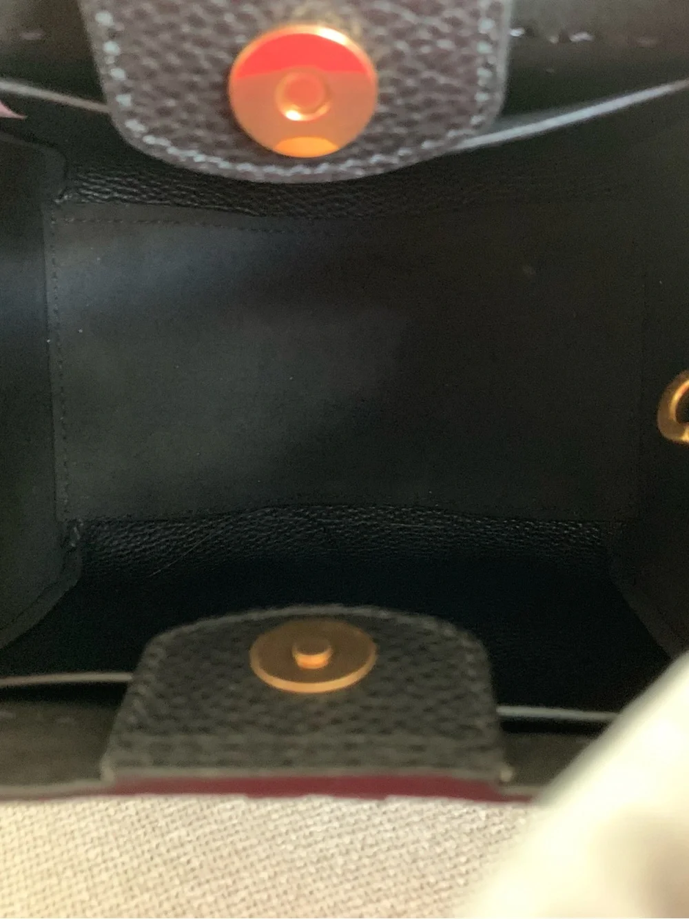 Tory Burch Mcgraw Black Pebbled Leather Small Bucket Tote Bag + Bi-fold Wallet
